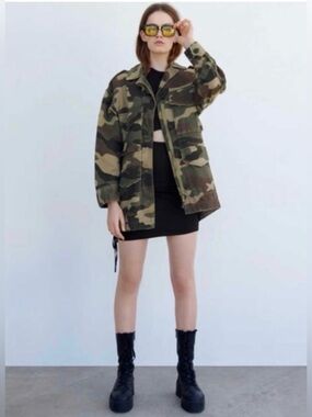 Zara camouflage denim jacket
